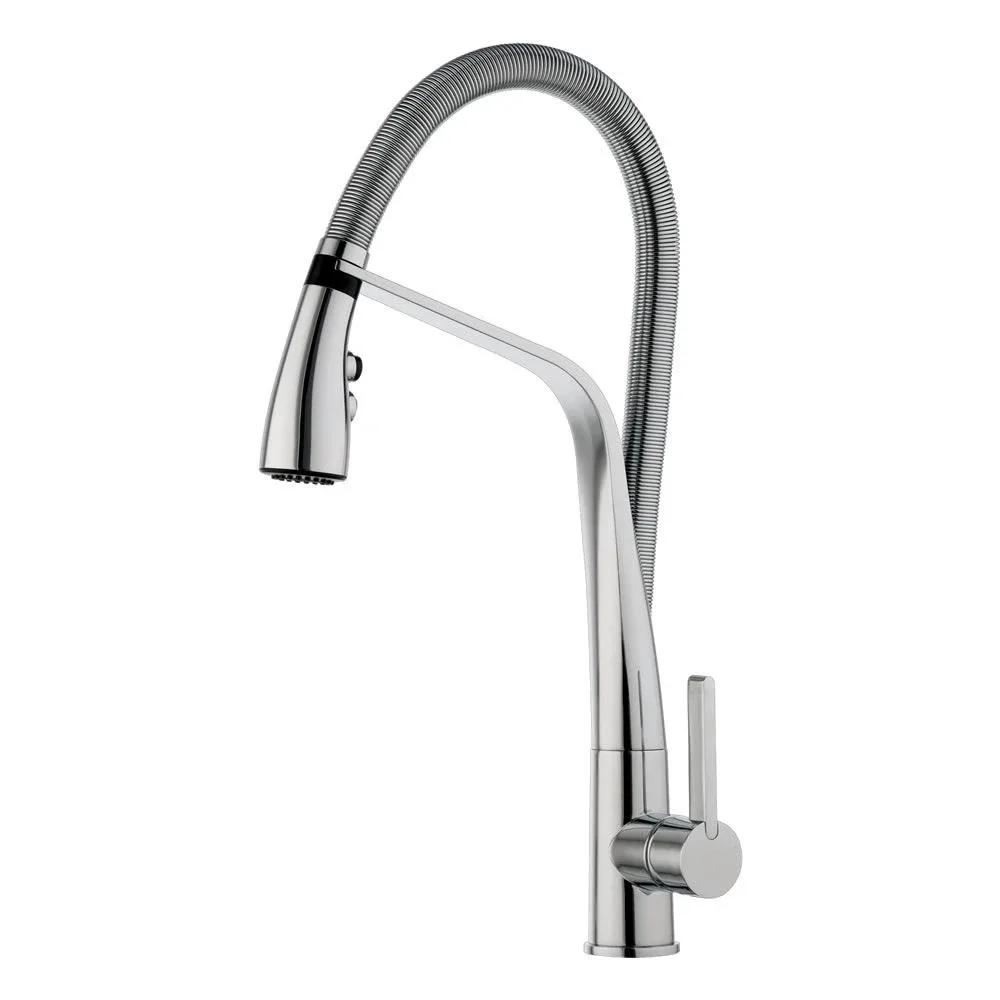 Misturador Monocomando Rubinettos Gourmet Classic Aço Escovado Com Ducha RB8858