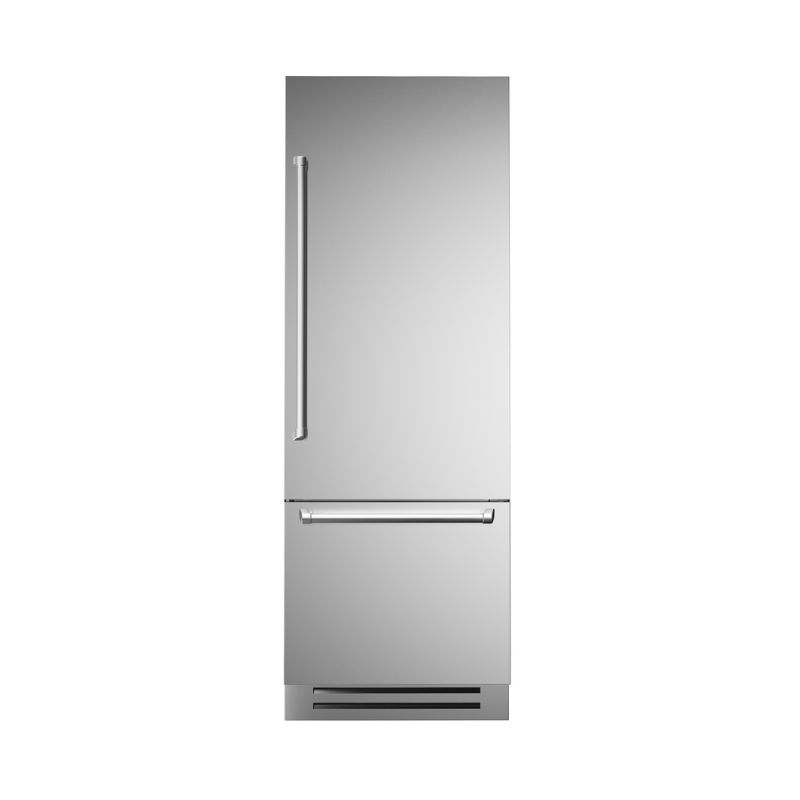 Refrigerador Bertazzoni MASTREF75PIXR Inox Master 75 cm, 473 litros, com portas inox e Ice Maker. Abert LD