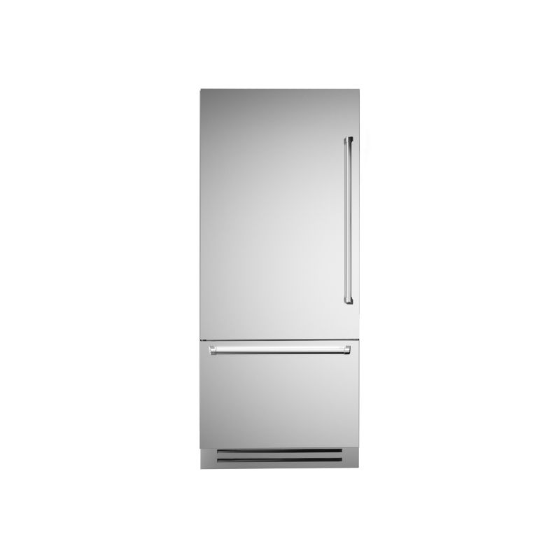 Refrigerador Bertazzoni MASREF90PIXL Inox Master 90 cm, 596 litros, com portas inox e Ice Maker. Abert LE