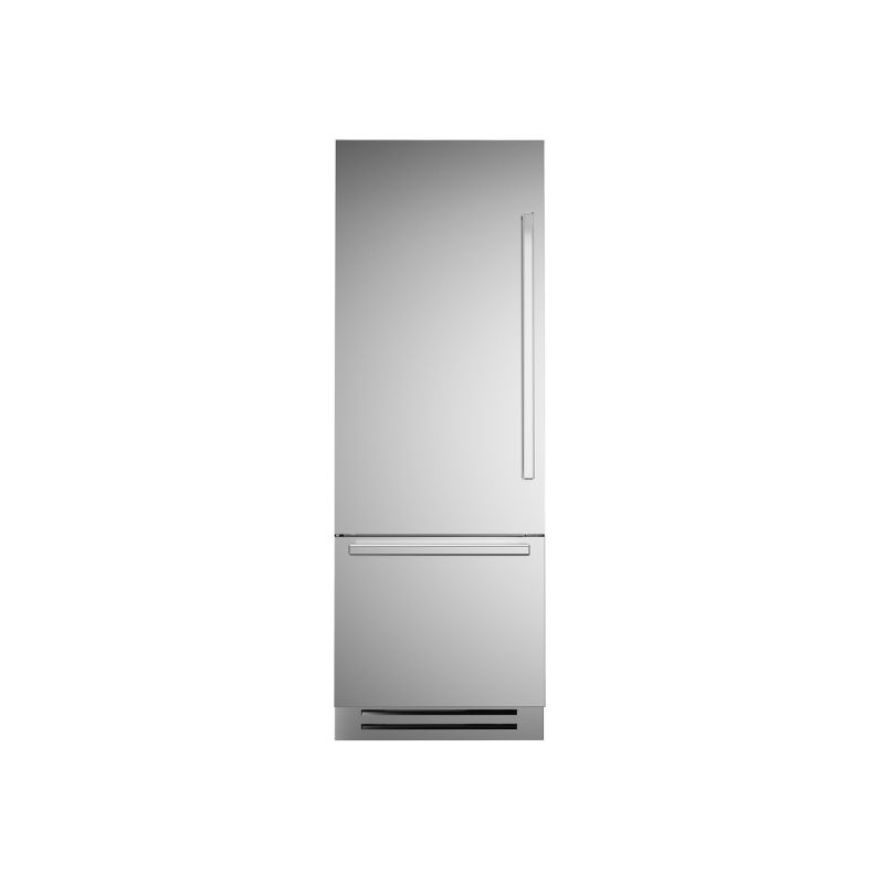 Refrigerador Bertazzoni PROREF75PIXL Bottom Freezer Inox Professional 75 cm, 473 litros, com portas inox e Ice Maker. Abert LE