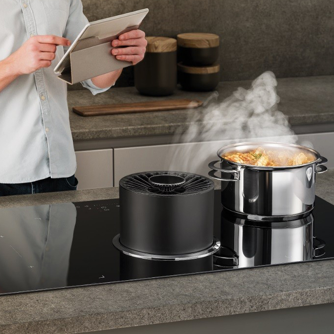 Cooktop a indução com coifa retrátil Tecno THVI90DH