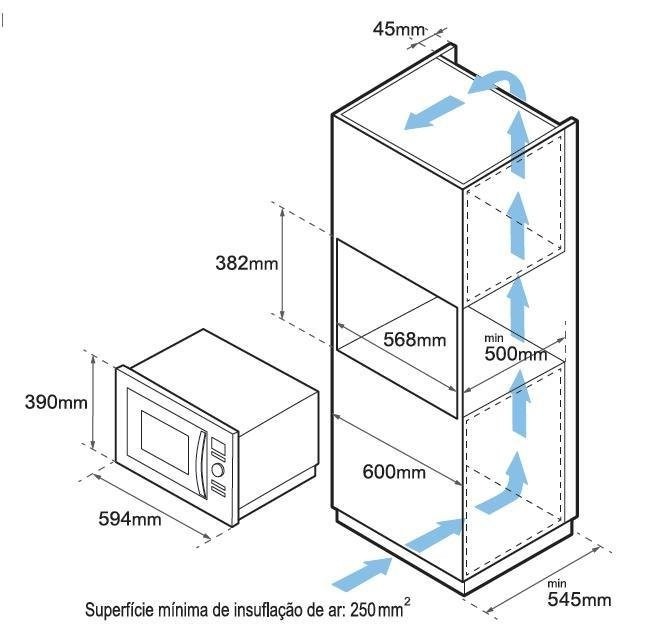 FORNO MICRO-ONDAS COMBINADO TECNO TM25EX