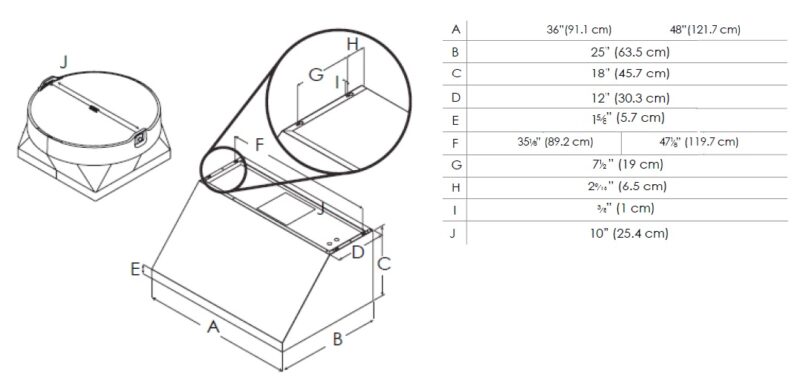 Coifa Dupla de Parede e de Embutir Elica New Calabria 122