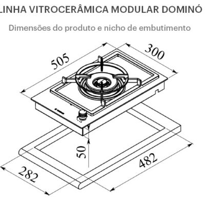 COOKTOP A GÁS DOMINO TECNO THV30DFL