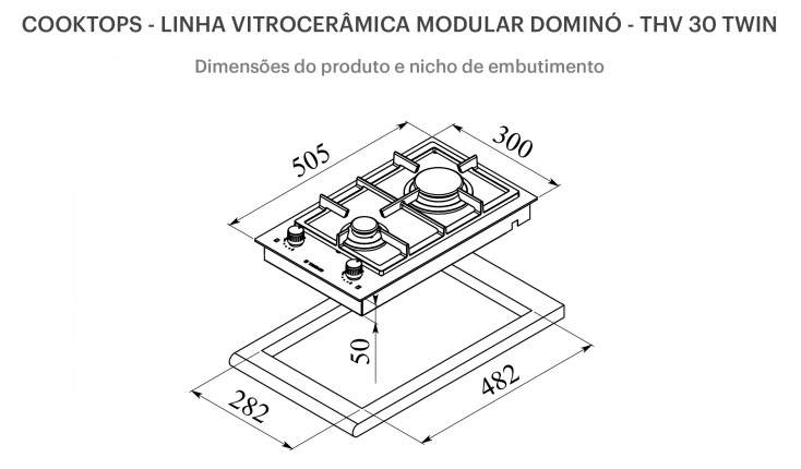 Cooktop Domino Tecno Original THV30TWIN