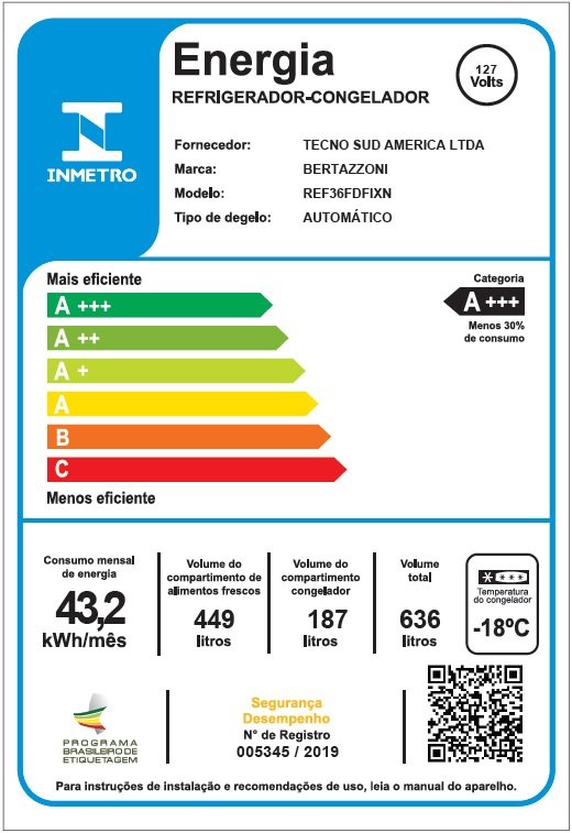 REFRIGERADOR BERTAZZONI MASTER MAS REF36 FDFIXNVBN BLACK NICKEL