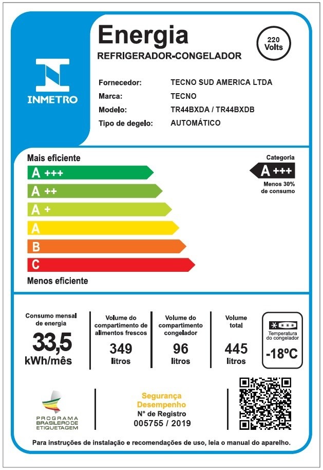 REFRIGERADOR TECNO PROFESSIONAL DUO TR44BX
