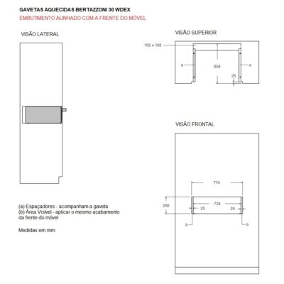GAVETA AQUECIDA BERTAZZONI PROFESSIONAL WD60X
