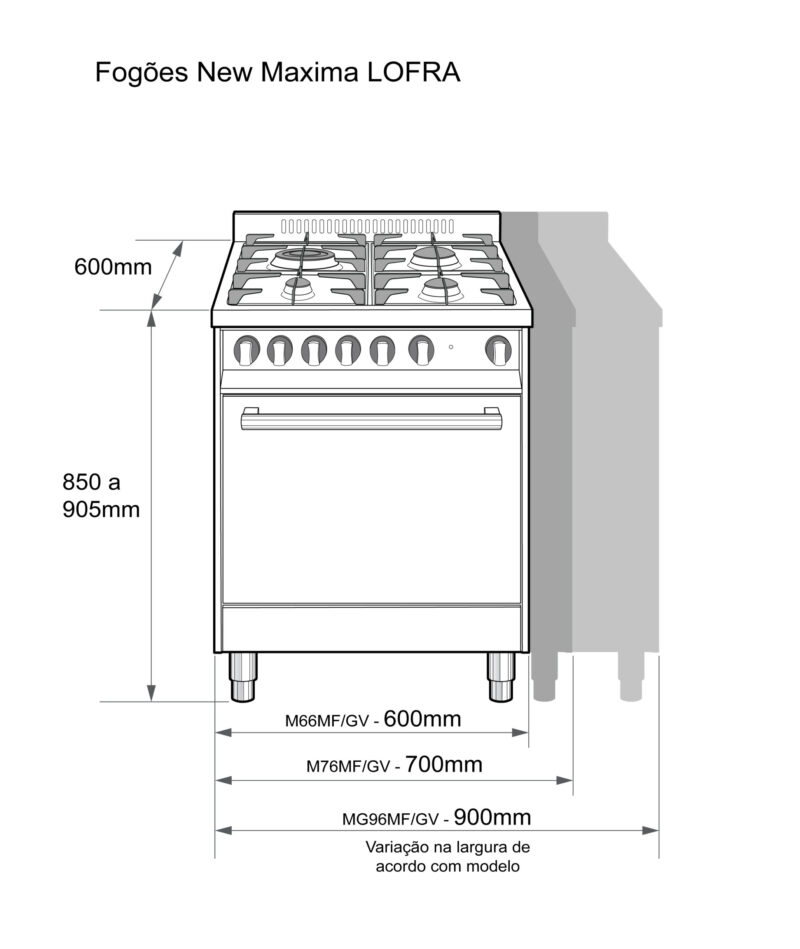FOGÃO LOFRA NEW MAXIMA M66MF/C