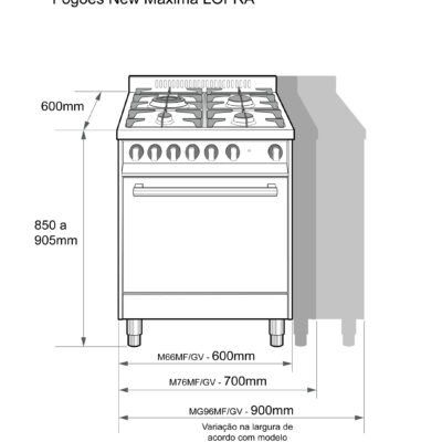 FOGÃO LOFRA NEW MAXIMA M76GV/C