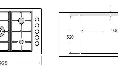 medidas_dos_cooktops_bertazzoni_365_qbxt COOKTOP A GÁS BERTAZZONI MASTER MAST365 QBXT