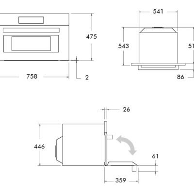 medidas_dos_fornos_bertazzoni_prof_e_mast_30_soex_2 FORNO COMB. COM MICRO-ONDAS BERTAZZONI PROF30SOEX