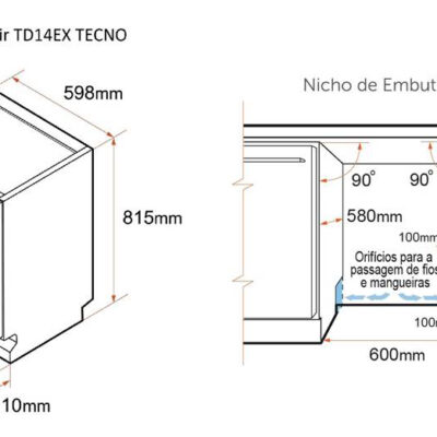 LAVA-LOUÇAS TECNO ORIGINAL TD14EXDO