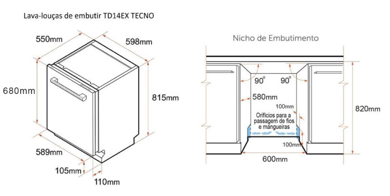 LAVA-LOUÇAS TECNO PROFESSIONAL TD14EXDP