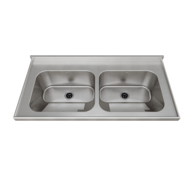 CT50 TD | Tampo Lavanderia com Área Rebaixada e Tanque Duplo - Escovado