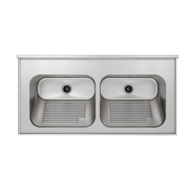 CT50 TD | Tampo Lavanderia com Área Rebaixada e Tanque Duplo - Escovado