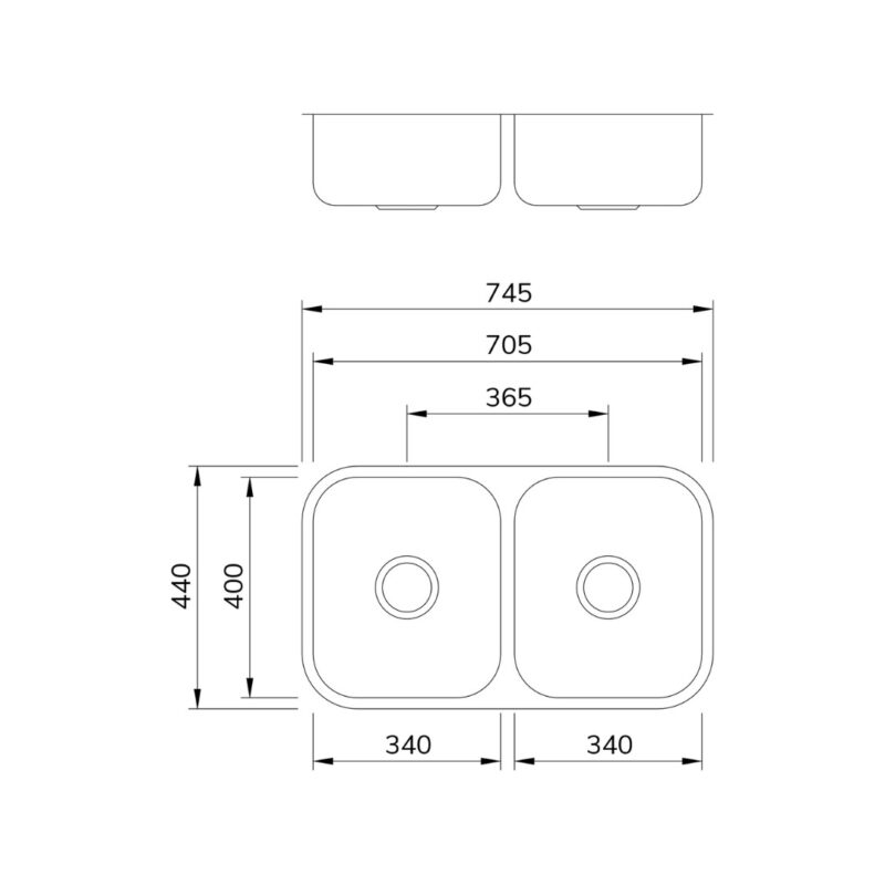 Cuba Dupla para Cozinha CD-34